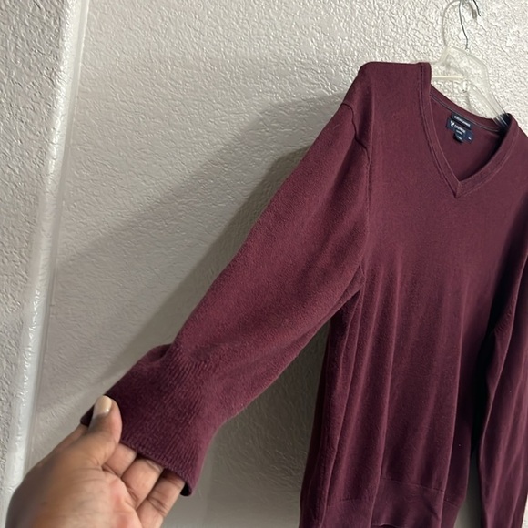 Cremieux classics pebbled burgundy cotton cashmere blend mens sweater Large - Picture 3 of 10